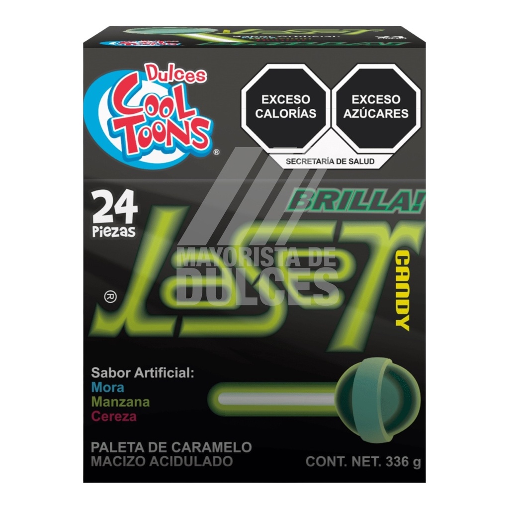 Paleta Láser Candy Neón — paquete de 24 pz