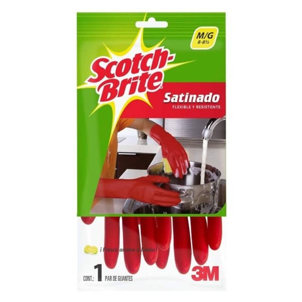 Guante Escoffier rojo mediano — por unidad