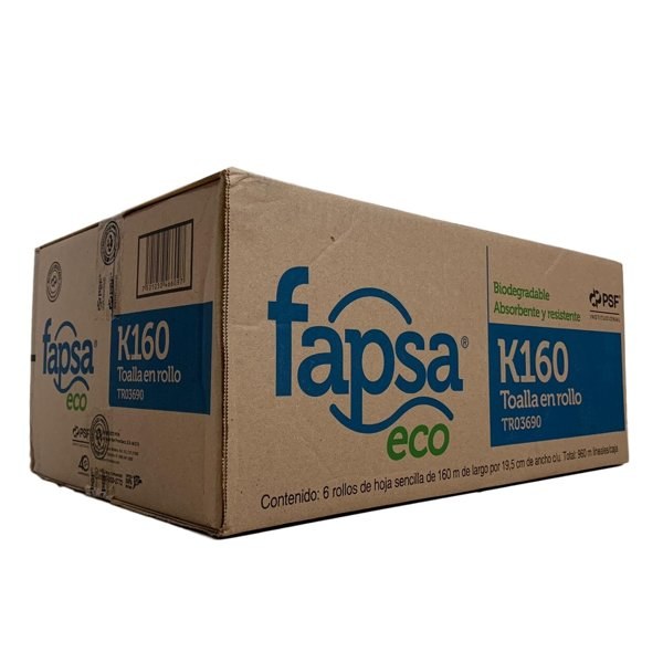 Toalla en rollo café eco 160 m — caja de 6 rollos