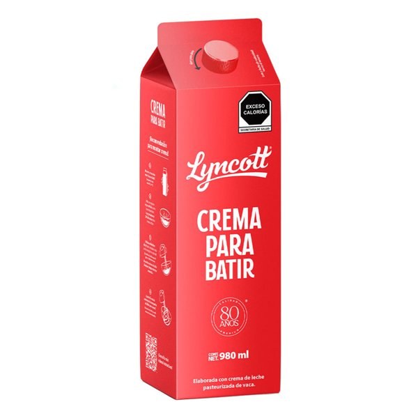 Crema para batir Lyncott 1 L — por pieza