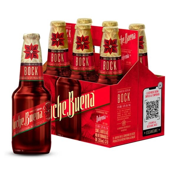 Cerveza Noche Buena — Botella, 6 pack