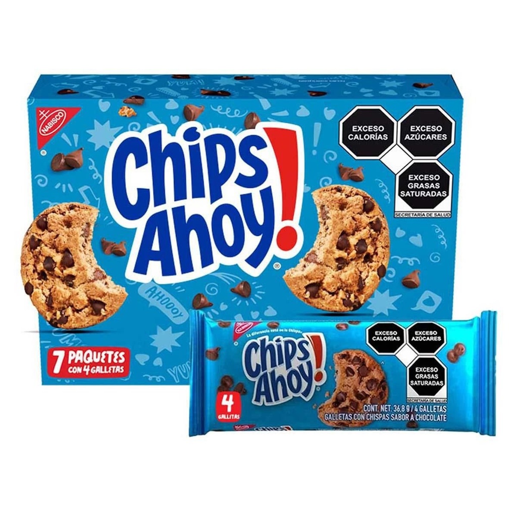 Galletas Chips Ahoy — caja de 24 pz