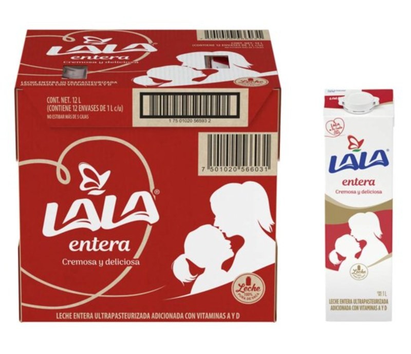 Leche Lala entera — caja de 12 pz