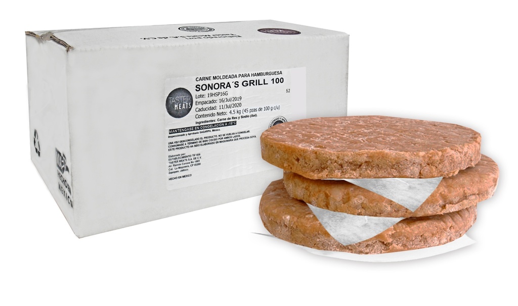 [48] Caja hamburguesa 150 gr gril (caja 4.5 kg)